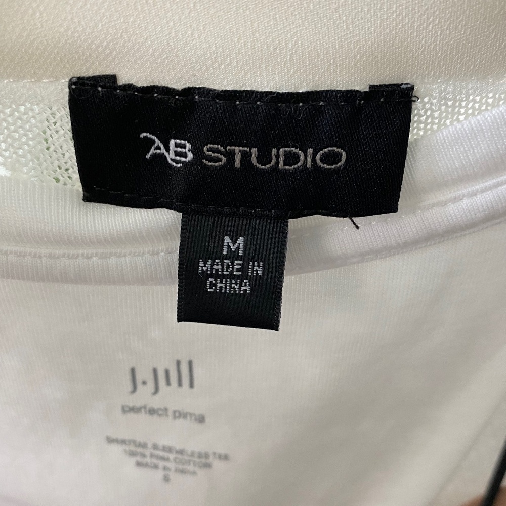 AB Studio White Cardigan Sz M - Picture 6 of 8